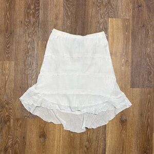 White Ruffled Hem Women’s Skirt